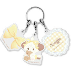 Japan Mikko Illustrations Acrylic Keychain 3 Charm - Souffle Ribbon