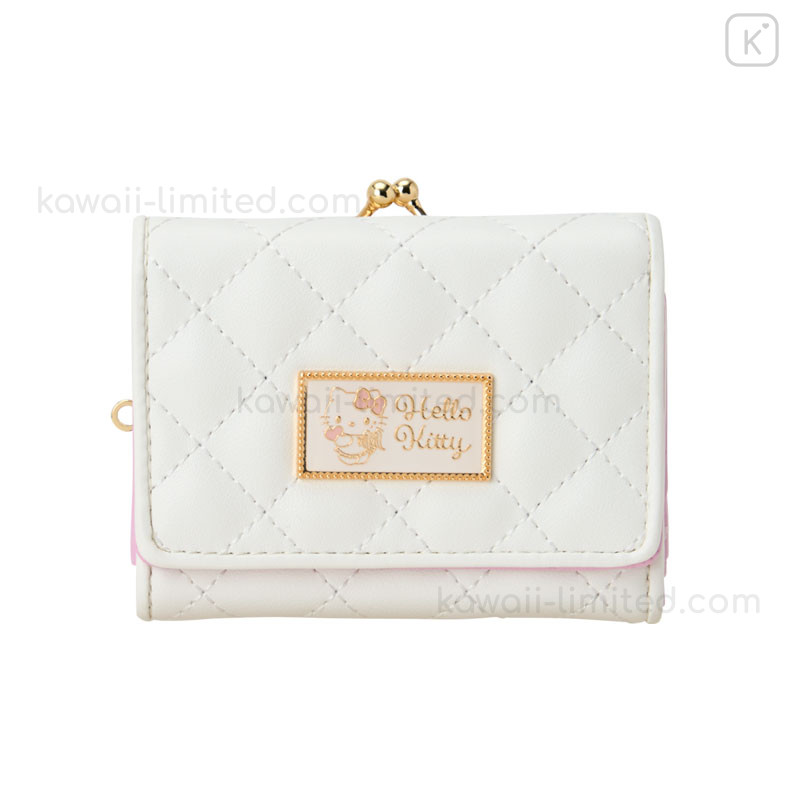 Japan Sanrio Quilted Trifold Wallet - Hello Kitty : White