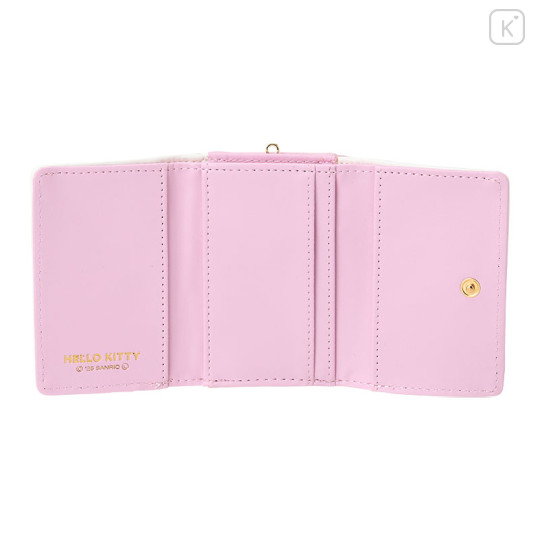 Japan Sanrio Quilted Trifold Wallet - Hello Kitty : White - 2