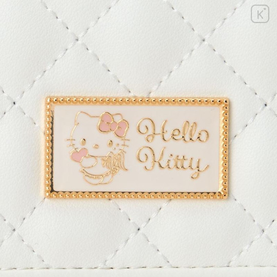 Japan Sanrio Quilted Trifold Wallet - Hello Kitty : White - 5