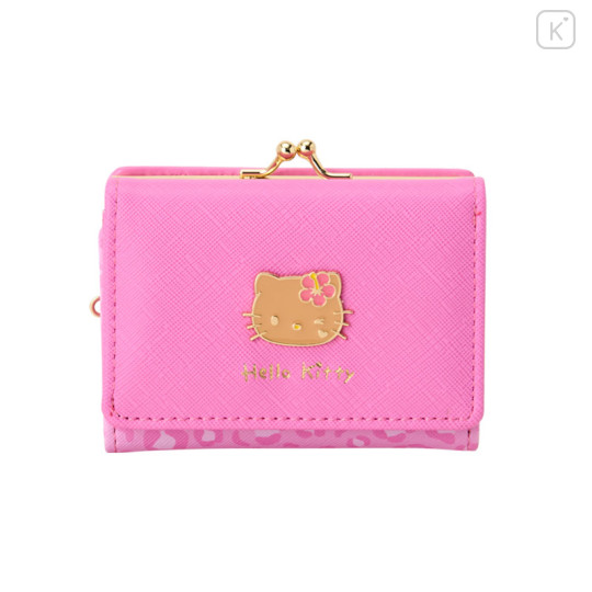 Japan Sanrio Clasp Trifold Wallet - Hello Kitty : Pink - 1