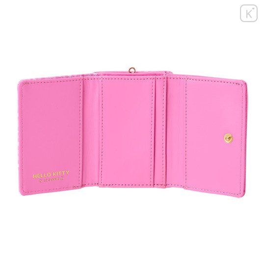 Japan Sanrio Clasp Trifold Wallet - Hello Kitty : Pink - 2