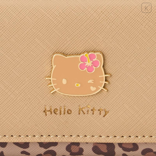 Japan Sanrio Clasp Trifold Wallet - Hello Kitty : Beige - 5