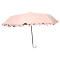 Japan Sanrio Folding Umbrella - Hello Kitty : Wink Pink Frill - 2