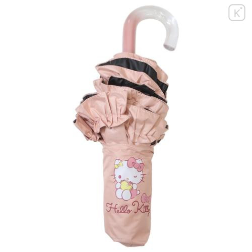 Japan Sanrio Folding Umbrella - Hello Kitty : Wink Pink Frill - 4
