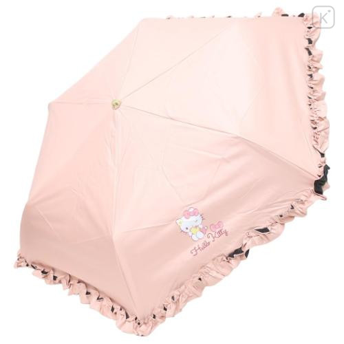Japan Sanrio Folding Umbrella - Hello Kitty : Wink Pink Frill - 6