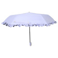 Japan Sanrio Folding Umbrella - Kuromi : Wink Purple Frill - 2