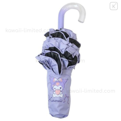 Japan Sanrio Folding Umbrella - Kuromi : Wink Purple Frill