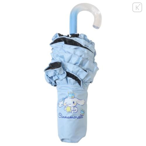 Japan Sanrio Folding Umbrella - Cinnamoroll : Wink Blue Frill - 4
