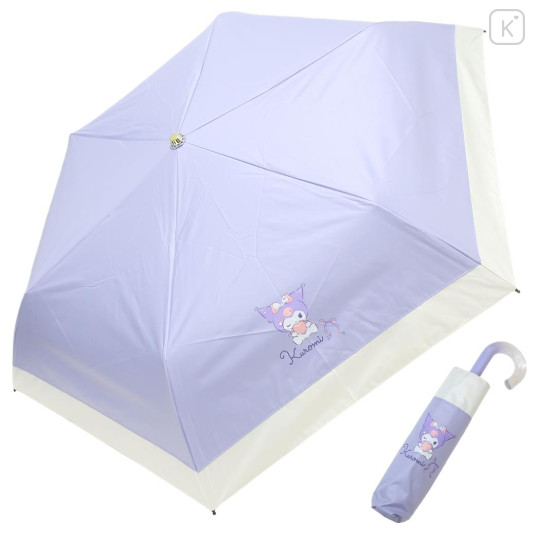 Japan Sanrio Folding Umbrella - Kuromi : Wink Purple - 1