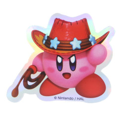 Japan Kirby Vinyl Hologram Sticker - Kirby : Cow Boy