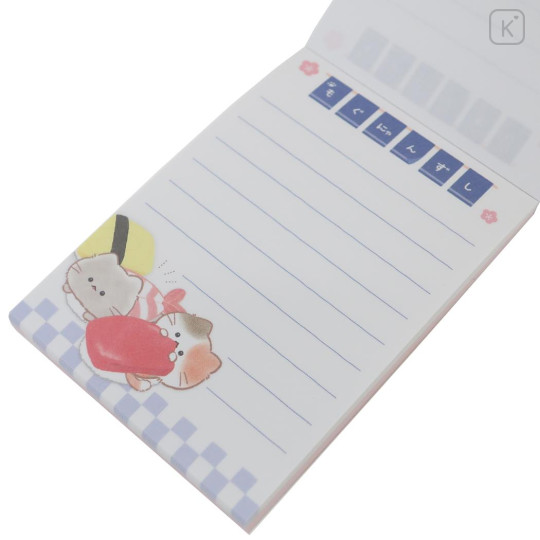 Japan Mogunyan Mini Notepad - Cat Sushi Blue - 2