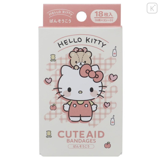 Japan Sanrio Boxed Adhesive Bandage - Hello Kitty & Tiny Chum - 1