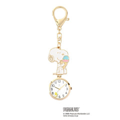 Japan Peanuts Keychain Watch - Snoopy & Woodstock : Ice Cream