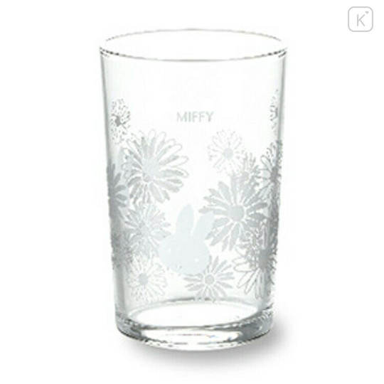 Japan Miffy Glass Tumbler - Miffy : 70th Anniversary White Flower - 1