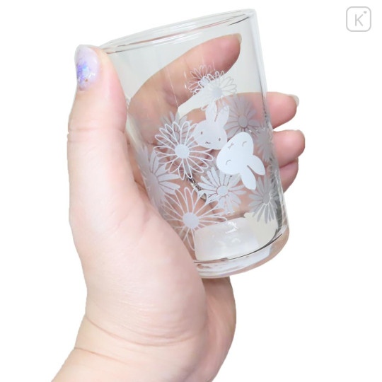 Japan Miffy Glass Tumbler - Miffy : 70th Anniversary White Flower - 2