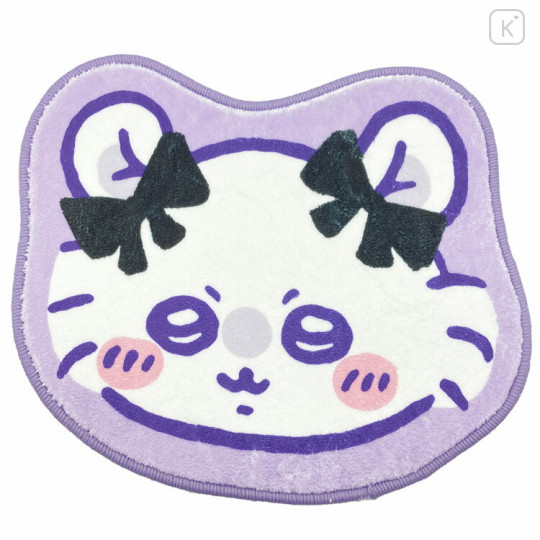 Japan Chiikawa Die-cut Fluffy Floor Mat - Momonga : Ribbon - 1