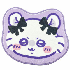 Japan Chiikawa Die-cut Fluffy Floor Mat - Momonga : Ribbon