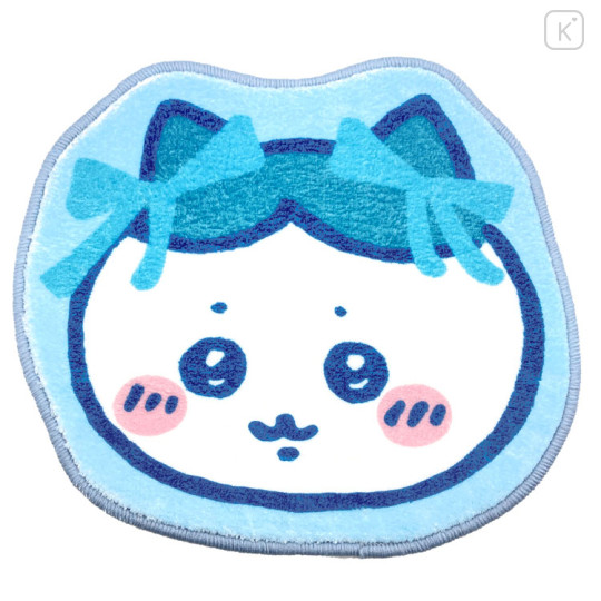Japan Chiikawa Die-cut Fluffy Floor Mat - Hachiware : Ribbon - 1