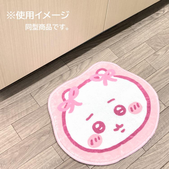 Japan Chiikawa Die-cut Fluffy Floor Mat - Hachiware : Ribbon - 3