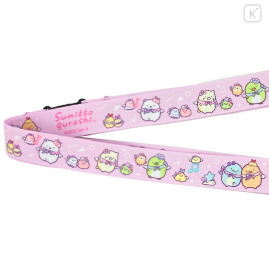 Japan San-X Neck Strap with Mascot - Sumikko Gurashi : Dreaming Idol Ebiten & Ebifurai no Shippo Fried Shrimp Tail Pink - 3