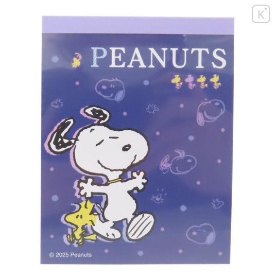 Japan Peanuts Mini Notepad - Snoopy & Woodstock : Star Night - 1