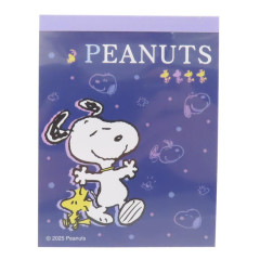 Japan Peanuts Mini Notepad - Snoopy & Woodstock : Star Night