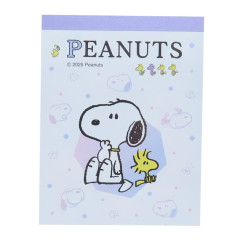 Japan Peanuts Mini Notepad - Snoopy & Woodstock : Star White