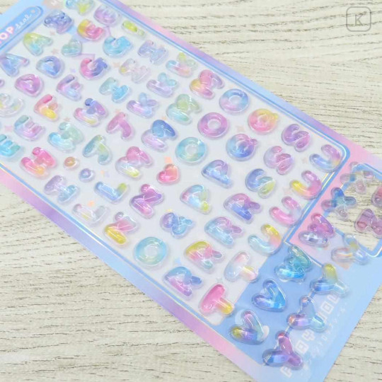 Japan Bonbon Drop Seal 3D Sticker - English Alphabet Letter - 2