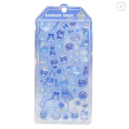 Japan Bonbon Drop Seal 3D Sticker - Frozen Blue Cat - 1