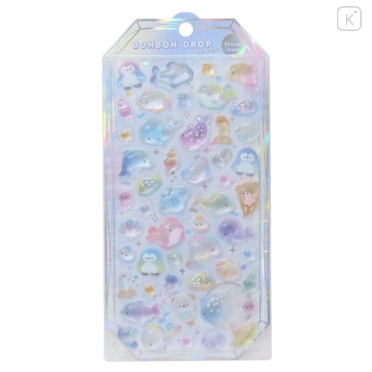 Japan Bonbon Drop Seal 3D Sticker - Frozen Colorful Sea Creatures - 1