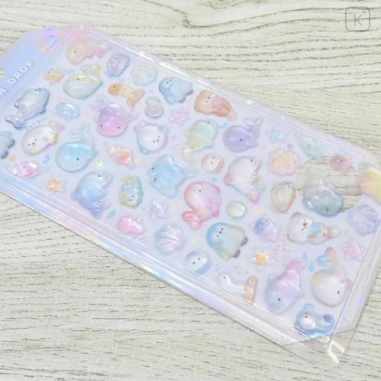 Japan Bonbon Drop Seal 3D Sticker - Frozen Colorful Sea Creatures - 2
