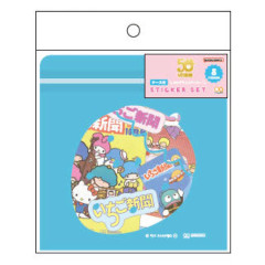 Japan Sanrio Cased Sticker Set - Strawberry Newspaper Blue