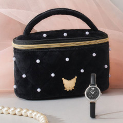Japan Sanrio Watch & Pouch Set - Kuromi : 20th Anniversary Angel Heart