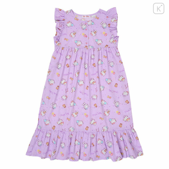 Japan Sanrio Short Sleeve Room Dress - Hello Kitty : Purple - 1