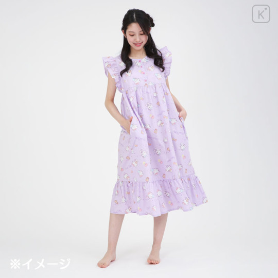 Japan Sanrio Short Sleeve Room Dress - Hello Kitty : Purple - 3