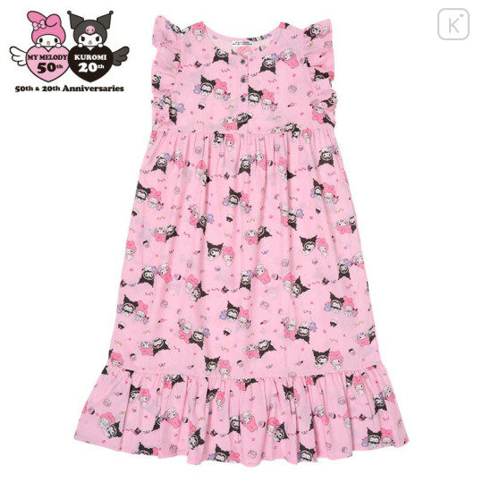 Japan Sanrio Short Sleeve Room Dress - Kuromi & My Melody : Pink - 1