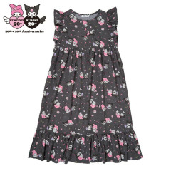 Japan Sanrio Short Sleeve Room Dress - Kuromi & My Melody : Black