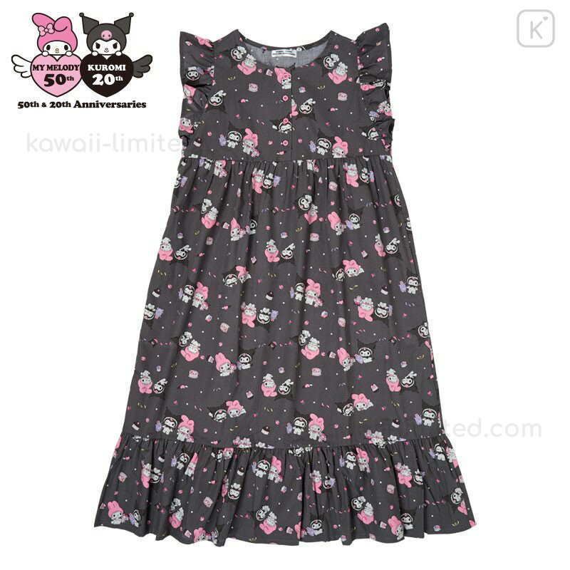 KUROMI様　ラウンジドレス　ワンピース Japan Sanrio Short Sleeve Room Dress - Kuromi & My Melody