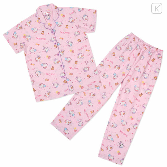 Japan Sanrio Short Sleeve Shirt Pajamas (L) - Hello Kitty : Expressions Pink - 1