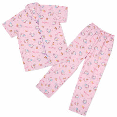 Japan Sanrio Short Sleeve Shirt Pajamas (L) - Hello Kitty : Expressions Pink
