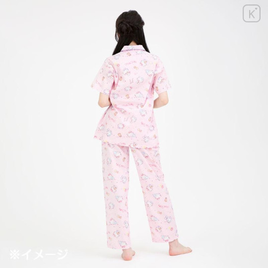 Japan Sanrio Short Sleeve Shirt Pajamas (L) - Hello Kitty : Expressions Pink - 6