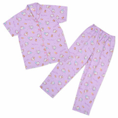 Japan Sanrio Short Sleeve Shirt Pajamas (L) - Hello Kitty : Expressions Purple