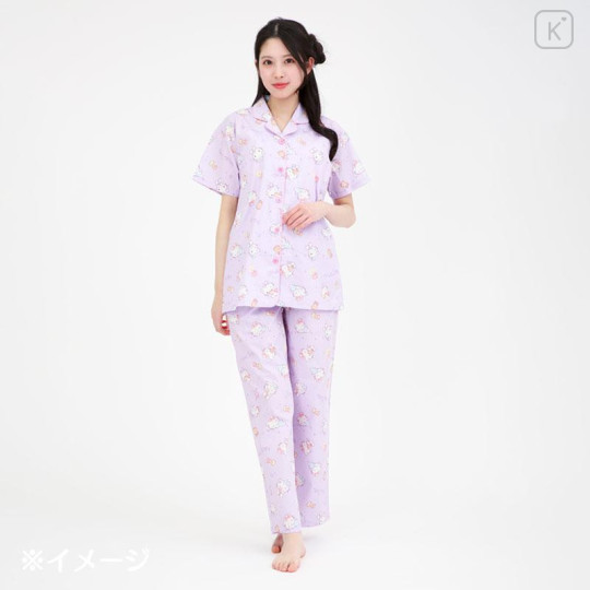 Japan Sanrio Short Sleeve Shirt Pajamas (L) - Hello Kitty : Expressions Purple - 5