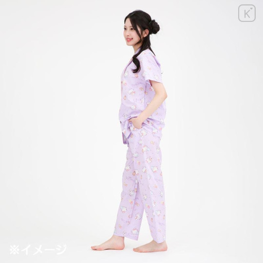 Japan Sanrio Short Sleeve Shirt Pajamas (L) - Hello Kitty : Expressions Purple - 6