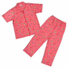 Japan Sanrio Short Sleeve Shirt Pajamas (L) - Hello Kitty : Tanned Red