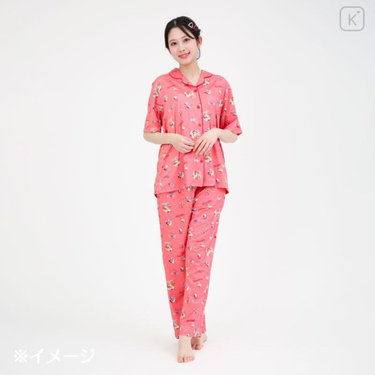 Japan Sanrio Short Sleeve Shirt Pajamas (L) - Hello Kitty : Tanned Red - 5