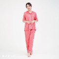 Japan Sanrio Short Sleeve Shirt Pajamas (L) - Hello Kitty : Tanned Red - 5