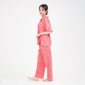 Japan Sanrio Short Sleeve Shirt Pajamas (L) - Hello Kitty : Tanned Red - 6