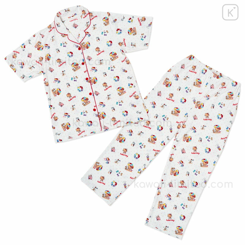 ★ SPAO★ Sanrio Characters Short Sleeve Pajamas IVORY SPPP Japan Sanrio Short Sleeve Shirt Pajamas (M) - Marron Cream